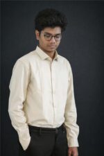 Mens Casual Shirts - 100% Cotton Off White Shirt for Man