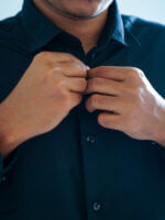 Mens Casual Shirts - 100% Cotton Black Shirt for Man - Image 9