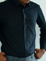 Mens Casual Shirts - 100% Cotton Black Shirt for Man - Image 8