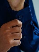 Mens Casual Shirts - 100% Cotton Blue Shirt for Man - Image 4