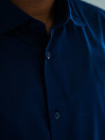 Mens Casual Shirts - 100% Cotton Blue Shirt for Man - Image 2