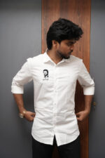 Mens Casual Shirts - 100% Cotton Vijay Shirt for Man (Black Embroidery) - Image 6