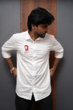 Mens Casual Shirts - 100% Cotton Vijay Shirt for Man (Red Embroidery) - Image 6
