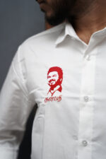 Mens Casual Shirts - 100% Cotton Vijay Shirt for Man (Red Embroidery) - Image 2