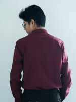 Mens Casual Shirts - 100% Cotton Maroon Shirt for Man - Image 3