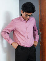Mens Casual Shirts - 100% Cotton Pink Shirt for Man - Image 4
