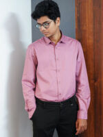 Mens Casual Shirts - 100% Cotton Pink Shirt for Man - Image 3