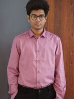 Mens Casual Shirts - 100% Cotton Pink Shirt for Man - Image 2
